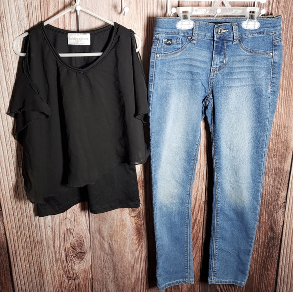 (015) Girls: 7/8-8 Jordache/Bobbie Brooks 2pc Outfit- AB1 - Picture 1 of 11